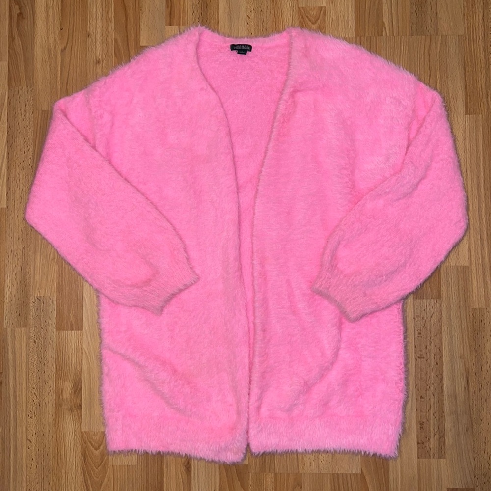 Fuzzy Pink Cardigan